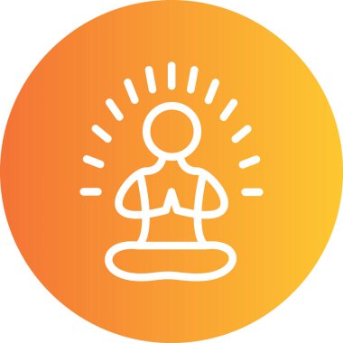 Meditasyon Çizgisi Gradyan Çemberi Simgesi, Basit Tasarımlı Vektör Resimleri