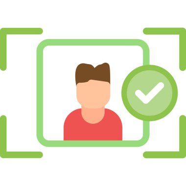 Kimlik Erişimi Düz Simge, Basit Tasarımlı Vektör Resimleri