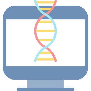 Genetik Teknoloji Düz Simge, Basit Tasarımlı Vektör İllüzyonu