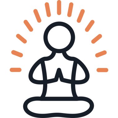 Meditasyon Satırı Simgesi, Basit Tasarımlı Vektör Resimleri