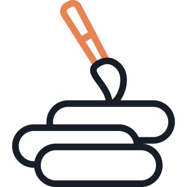 Boya Fırçası Satırı Simgesi, Basit Tasarımlı Vektör İllüstrasyonu