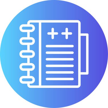 Tıbbi Kitap Çizgisi Gradyan Çemberi Simgesi, Basit Tasarımlı Vektör İllüstrasyonu