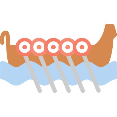 Viking Düz Düz Simge, Basit Tasarımlı Vektör İllüzyonu