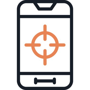 Mobil Hedef Satır Bitiş Simgesi, Basit Tasarımlı Vektör Resimleri