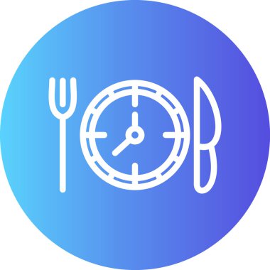 Öğle molası Çizgisi Gradyan Çemberi Simgesi, Basit Tasarımlı Vektör Resimleri