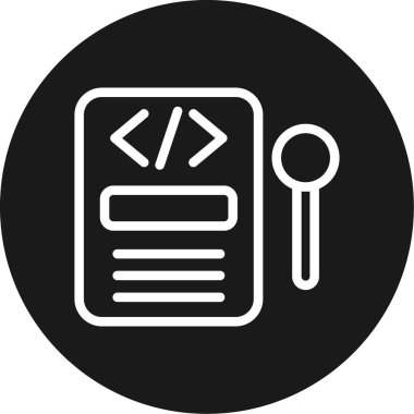 Kod Analiz Çizgisi Çemberi BG Simgesi, Basit Tasarımlı Vektör Resimleri