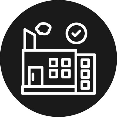 Fabrika Teftiş Hattı Çemberi BG Simgesi, Basit Tasarımlı Vektör Resimleri