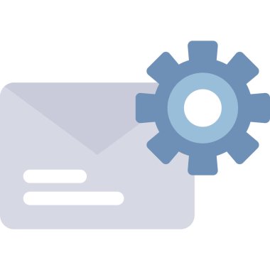 Bildirim Ayarları Düz Simge, Basit Tasarımlı Vektör İllüstrasyonu