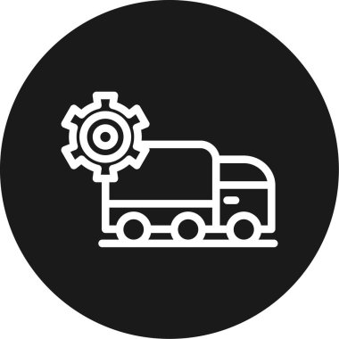 Lojistik Filo Hattı Çemberi BG Simgesi, Basit Tasarımlı Vektör Resimleri