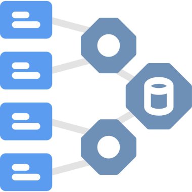 Yazılım Mimarisi Düz Simge, Basit Tasarımlı Vektör İllüstrasyonu