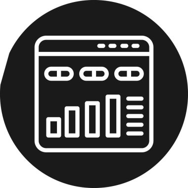 Google Analiz Çizgisi Çemberi BG Simgesi, Basit Tasarımlı Vektör Resimleri