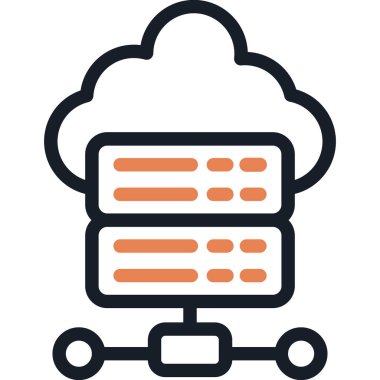 Web Sunucu Satırı Simgesi, Basit Tasarımlı Vektör Resimleri