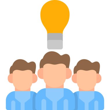 Takım Eğitimi Düz Simgesi, Basit Tasarımlı Vektör İllüstrasyonu