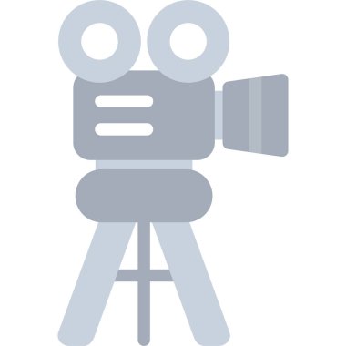 Basit Tasarımlı Video Çekimi Düz Simgesi, Vektör İllüstrasyonu