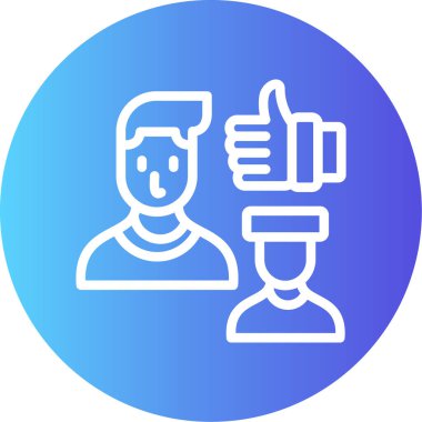 Müşteri Yorum Çizgisi Gradyan Çemberi Simgesi, Basit Tasarımlı Vektör Resimleri