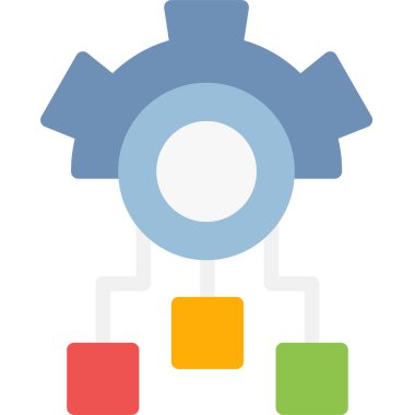 İş Yapısı Düz Simgesi, Basit Tasarımlı Vektör Resimleri