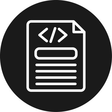 Kod Nesne Çizgisi Çemberi BG Simgesi, Basit Tasarımlı Vektör Resimleri