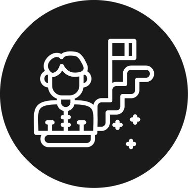 İlerleme Satırı Çemberi BG Simgesi, Basit Tasarımlı Vektör Resimleri Öğreniliyor