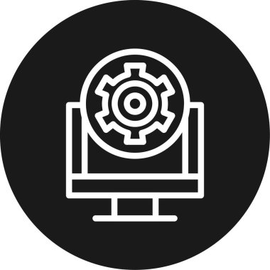 Yazılım Çizgisi Üretimi BG Simgesi Çemberi, Basit Tasarımlı Vektör Resimleri