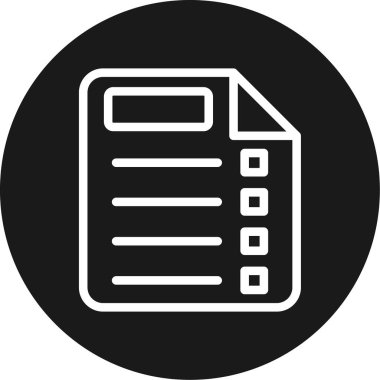 Bilgi Sayfası Satırı Çemberi BG Simgesi, Basit Tasarımlı Vektör Resimleri