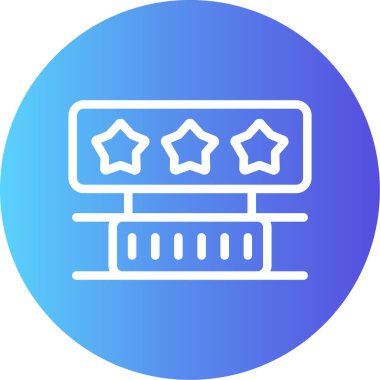 Starred Review Satırı Gradyan Çemberi Simgesi, Basit Tasarımlı Vektör Resimleri