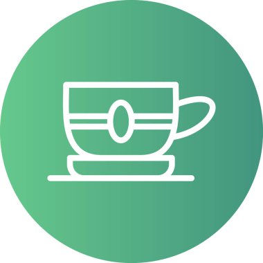 Sabah Kahve Hattı Mezuniyet Çemberi Simgesi, Basit Tasarımlı Vektör İllüzyonu