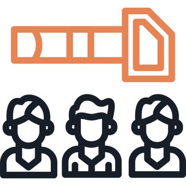 Takım İnşa Çizgisi Simgesi, Basit Tasarımlı Vektör Resimleri