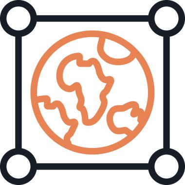 Küresel Pazarlama Çizgisi Simgesi, Basit Tasarımlı Vektör Resimleri