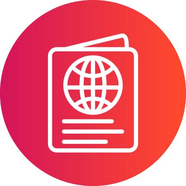 Pasaport Çizgisi Gradyan Çemberi Simgesi, Basit Tasarımlı Vektör Resimleri