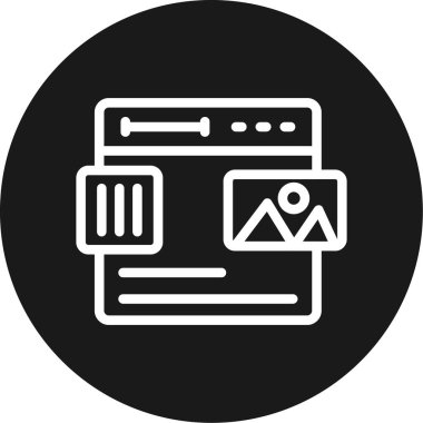 Mockup Satırı Çemberi BG Simgesi, Basit Tasarımlı Vektör Resimleri