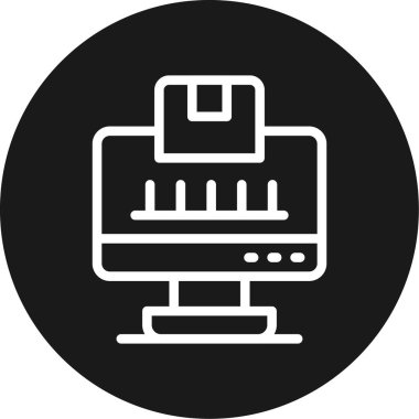 CAD Yazılım Çizgisi Çemberi BG Simgesi, Basit Tasarımlı Vektör Resimleri