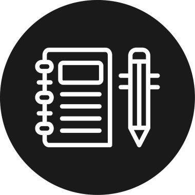 Günlük Satırı Çemberi BG Simgesi, Basit Tasarımlı Vektör Resimleri