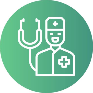 Doktor Satır Gradyan Çemberi Simgesi, Basit Tasarımlı Vektör Resimleri