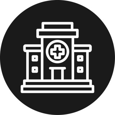 Hastane İnşaat Hattı Çemberi BG Simgesi, Basit Tasarımlı Vektör Resimleri
