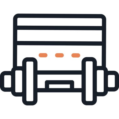 Spor Salonu Üyelik Çizgisi Simgesi, Basit Tasarımlı Vektör İllüstrasyonu