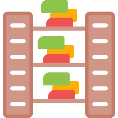 Yatak odası Kitaplığı Düz Simgesi, Basit Tasarımlı Vektör Resimleri