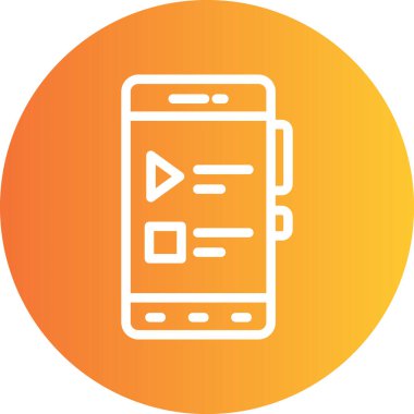 Podcast Dinleme Satırı Gradyan Circle Simgesi, Basit Tasarımlı Vektör Resimleri