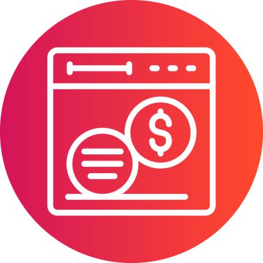 Fiyat Tablosu Çizgisi Gradyan Çemberi Simgesi, Basit Tasarımlı Vektör Resimleri