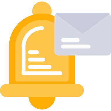 Bildirim İletisi Düz Simgesi, Basit Tasarımlı Vektör Resimleri