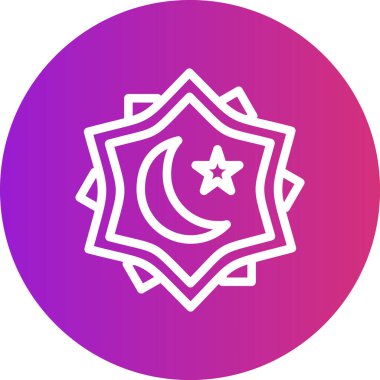 Bayram Mübarek Satırı Gradyan Çemberi Simgesi, Basit Tasarımlı Vektör Resimleri