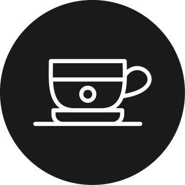 Akşam Kahvesi Hattı BG Simgesi, Basit Tasarımlı Vektör İllüzyonu