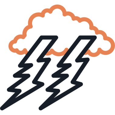 Fırtına. Web simgesi basit illüstrasyon