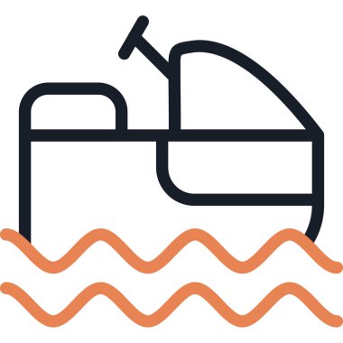 tekne su motor simgesi ana hat biçiminde