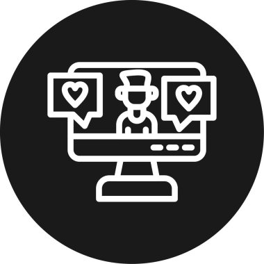 Basit bir şekilde izole edilmiş vektör illüstrasyonunda çevrimiçi tarih simgesi