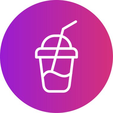 içecek vektörü glyph daire simgesi tasarımı