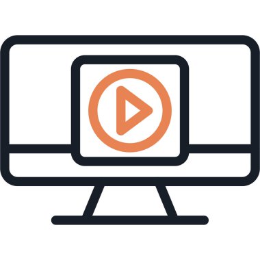 Video oynatıcı ikon vektör illüstrasyonu