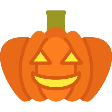 Kabak suratlı ikon. Cadılar Bayramı dekorasyonu ve Şükran Günü teması. Yalnız tasarım. vektör illüstrasyonu