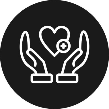 Kalp ikonu vektör illüstrasyonu