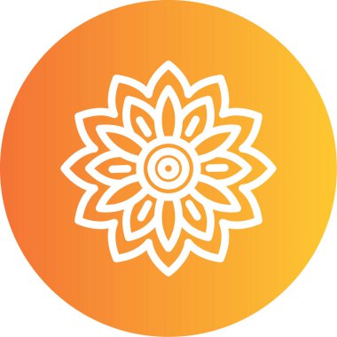 güzel lotus çiçeği vektör çizgisi simgesi