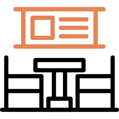 Tahta bir masanın vektör illüstrasyonu